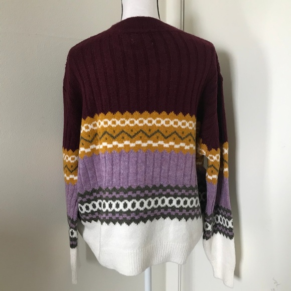 UO Color Pop Fair Isle Crew Neck Sweater - Picture 8 of 8